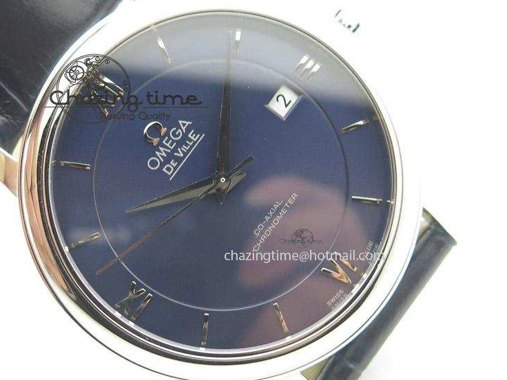 0701 De Ville MK 1:1 Best Edition SS Blue Dial On Black Leather Strap A Lightweight 8258